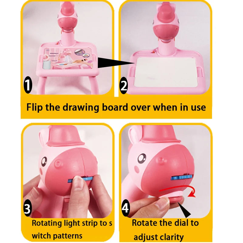Children's LED Projector Drawing Table & Art Set – Spark your child's creativity with this multifunctional art station that transforms drawing and painting into an interactive learning experience. Featuring an integrated LE
