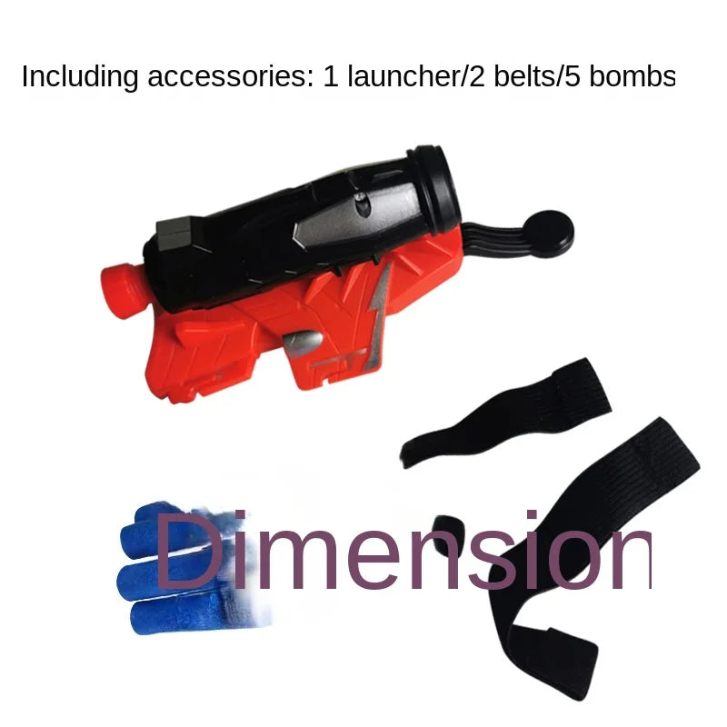 Outdoor Soft Bomb Launcher & Glove Set – Experience action-packed play with this soft bullet launcher featuring a spray wrist activation. Complete with protective gloves, this innovative toy gun is designed for outdoor game