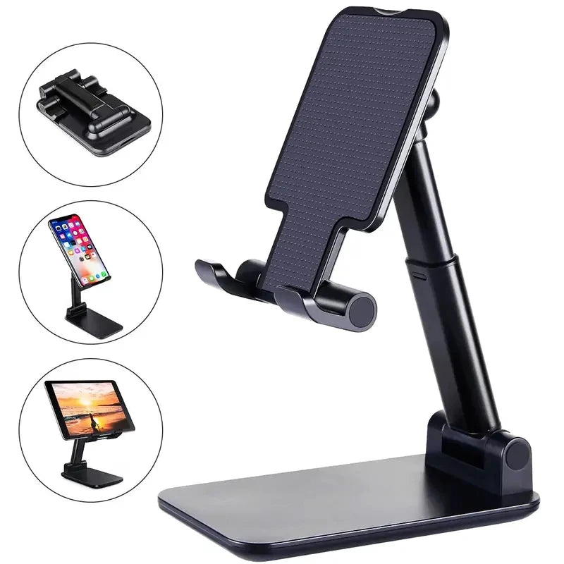Universal Adjustable Desktop Stand for Mobile Devices – Designed for iPhone, iPad, Xiaomi, and more, this versatile holder offers customizable viewing angles, ensuring a secure and stylish display on any table.
