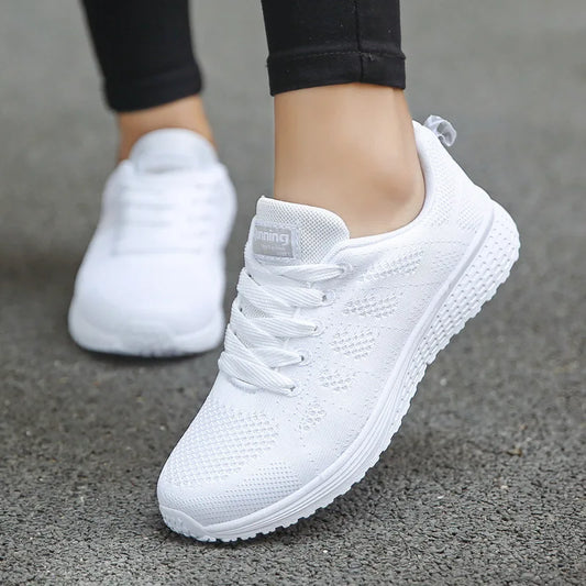 Women's Mesh Sneakers – These casual, breathable flat shoes feature a stylish design with a vulcanized sole, perfect for gym sessions, walking, and everyday wear.
