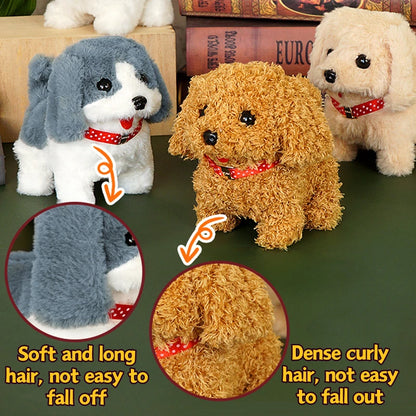 Electronic Interactive Walking & Barking Plush Dog Toy – Experience the charm of a lifelike puppy that walks and barks. Perfectly designed for kids and toddlers, this engaging toy promises endless fun and makes an ideal gif
