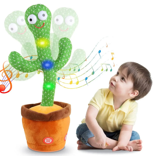 Smart Interactive Dancing & Talking Cactus Plush Toy – This engaging plush toy brings the fun to life by mimicking, recording, and repeating your voice while dancing to 120 dynamic songs, making it the perfect interactive c