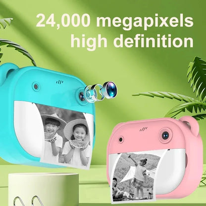Children Thermal Print Camera Instant Photo Printing Toys+32G Memory Card