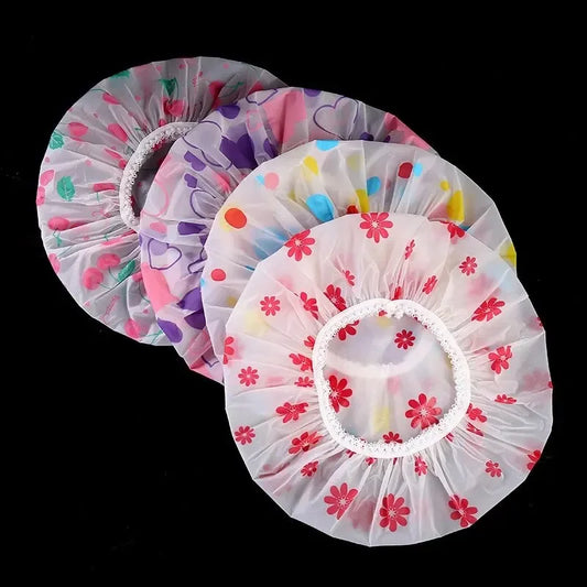 5-Piece Waterproof Shower Caps – Perfect for everyday bathing, these caps help protect your hair by resisting oil and moisture, ensuring your hair stays dry and cared for.