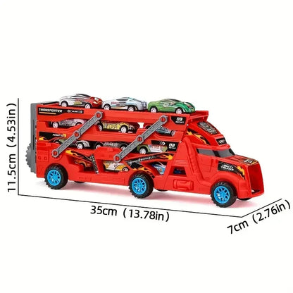 Large Transformable Truck & Transporter Toy – Ignite young imaginations with this dynamic, educational model that features a folding track for exhilarating racing fun. Perfect as a birthday gift, this versatile vehicle is d