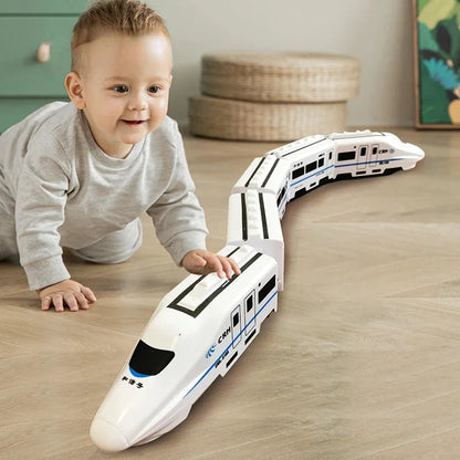DIY High-Speed Railway Train Model Toy – Ignite your child's passion for engineering with this interactive build-it-yourself train. Designed with realistic electric sound and light effects, it simulates the excitement of a