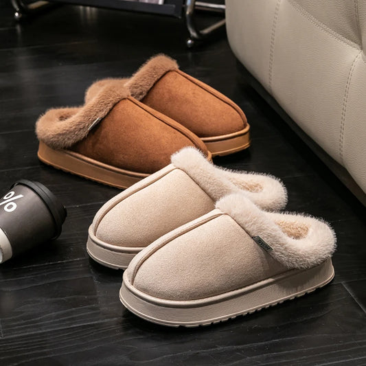 Fashionable Fluffy Indoor Slippers – Stay cozy with these EVA slippers featuring a thick, anti-slip sole for stylish and warm unisex comfort.