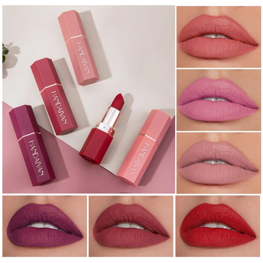 Matte Lipstick – Achieve a flawless look with a smooth, long-lasting matte finish. The non-fading, waterproof, and smudge-proof formula ensures vibrant, velvet color day after day, while the non-stick cup design offers effo