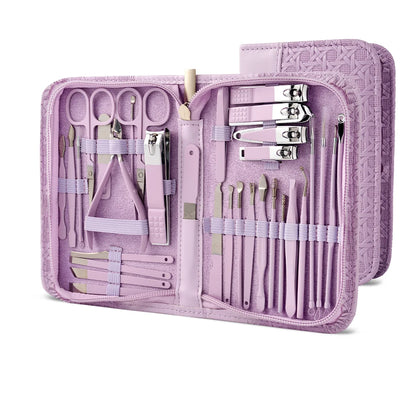 8/32-Piece Professional Manicure & Pedicure Set – A complete kit featuring stainless steel nail scissors, cutters, and grooming tools for ultimate nail care.