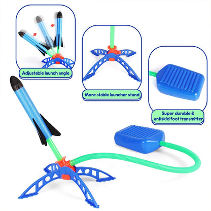 Rocket Foot Pump Launcher Outdoor Air Pressed Pedal Soaring Toy