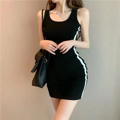 Elegant Summer Sheath Dress for Women – Spaghetti Strap, Sleeveless, Slim-Fit, Stretchy & Stylish