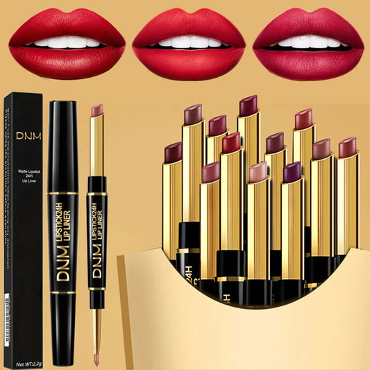 Double-Ended Lipstick & Lip Liner – Experience long-lasting, high-pigment, waterproof lip color with a non-stick formula, presented in a versatile dual-ended design that's perfect for Valentine's Day gifts.