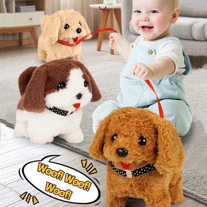 Electronic Interactive Walking & Barking Plush Dog Toy – Experience the charm of a lifelike puppy that walks and barks. Perfectly designed for kids and toddlers, this engaging toy promises endless fun and makes an ideal gif