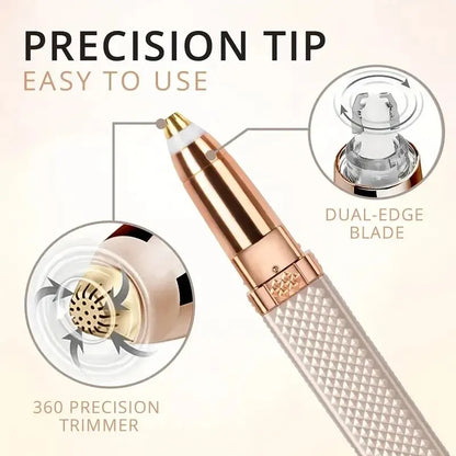 Rechargeable 2-in-1 Eyebrow Razor & Hair Shaver with LED Light – Effortlessly eliminate peach fuzz and unwanted facial hair from your eyebrows, lips, and face, ensuring a smooth, precise, and painless grooming experience.