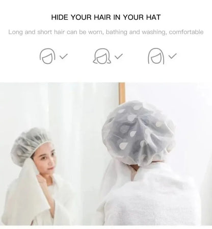 5-Piece Waterproof Shower Caps – Perfect for everyday bathing, these caps help protect your hair by resisting oil and moisture, ensuring your hair stays dry and cared for.