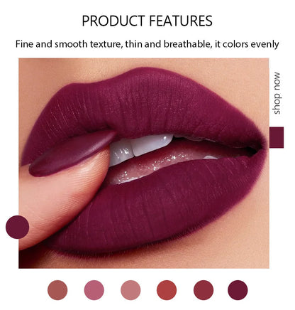 Matte Lipstick – Achieve a flawless look with a smooth, long-lasting matte finish. The non-fading, waterproof, and smudge-proof formula ensures vibrant, velvet color day after day, while the non-stick cup design offers effo