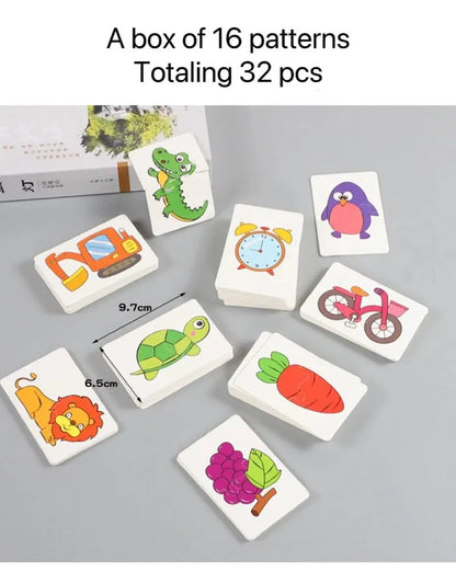 32 Pcs Enlightenment Card Matching Puzzle Early Education Toys