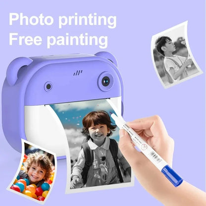 Children Thermal Print Camera Instant Photo Printing Toys+32G Memory Card