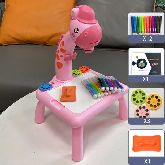 Children's LED Projector Drawing Table & Art Set – Spark your child's creativity with this multifunctional art station that transforms drawing and painting into an interactive learning experience. Featuring an integrated LE