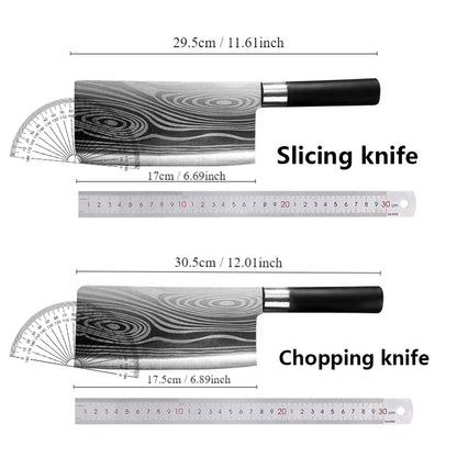 Laser Damascus Pattern Utility Kitchen Knife Set – This high-quality stainless steel collection features a precision chef's knife, integrated kitchen scissors, and a sharpening rod, delivering exceptional slicing performanc