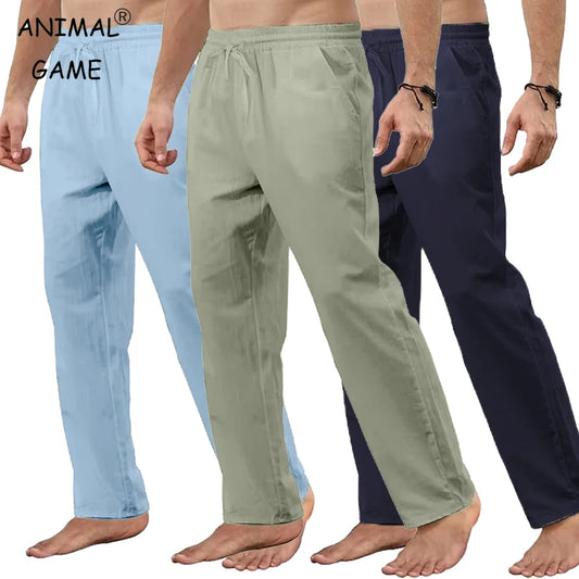 Summer Men's Lightweight Cotton pants – Stay cool and comfortable with these breathable, solid-color sweatpants. Their sporty pencil fit makes them perfect for casual streetwear and active days alike.