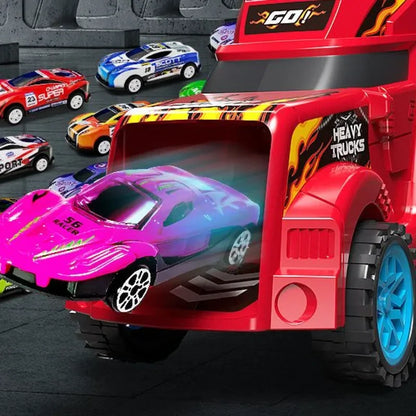 Large Transformable Truck & Transporter Toy – Ignite young imaginations with this dynamic, educational model that features a folding track for exhilarating racing fun. Perfect as a birthday gift, this versatile vehicle is d
