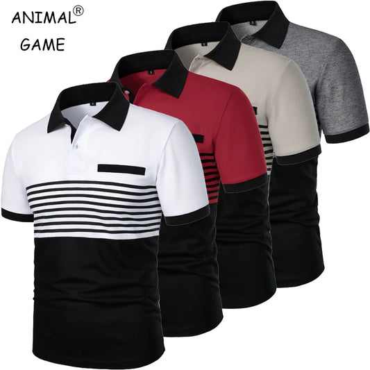 Summer Men's Short Sleeve Polo Shirt: Lightweight, buttoned, lapel design with turn-down collar